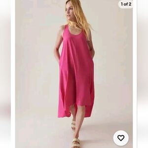 Athleta Presidio High Low Sleeveless Pink Dress Size 1X Racerback NWOT